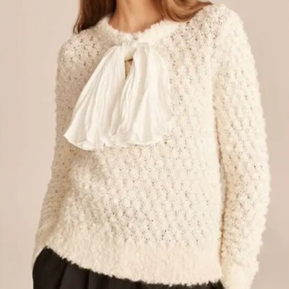 124 Rebecca Taylor Alpaca Bow Sweater XS NWT - Picture 3 of 10